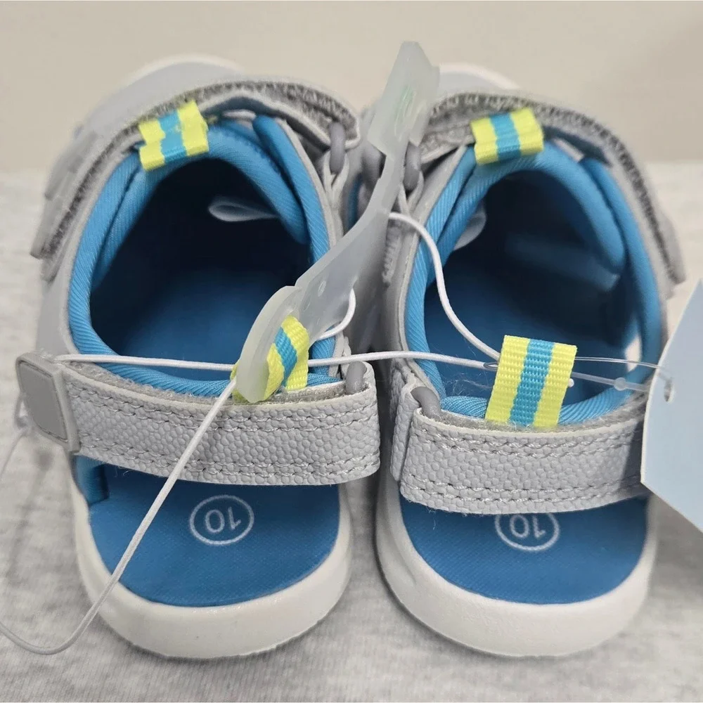 Cat & Jack Hank Toddler Boys Gray Blue Closed Toe Water friendly Sandals Size 10